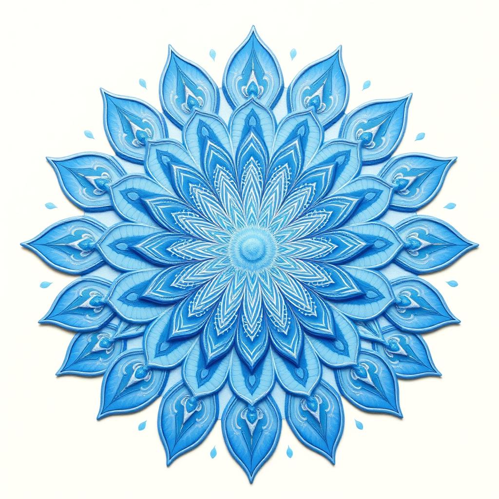 Mandala da Cor Azul — Calma e Paz Mental — mandala espiritual gratuita para baixar