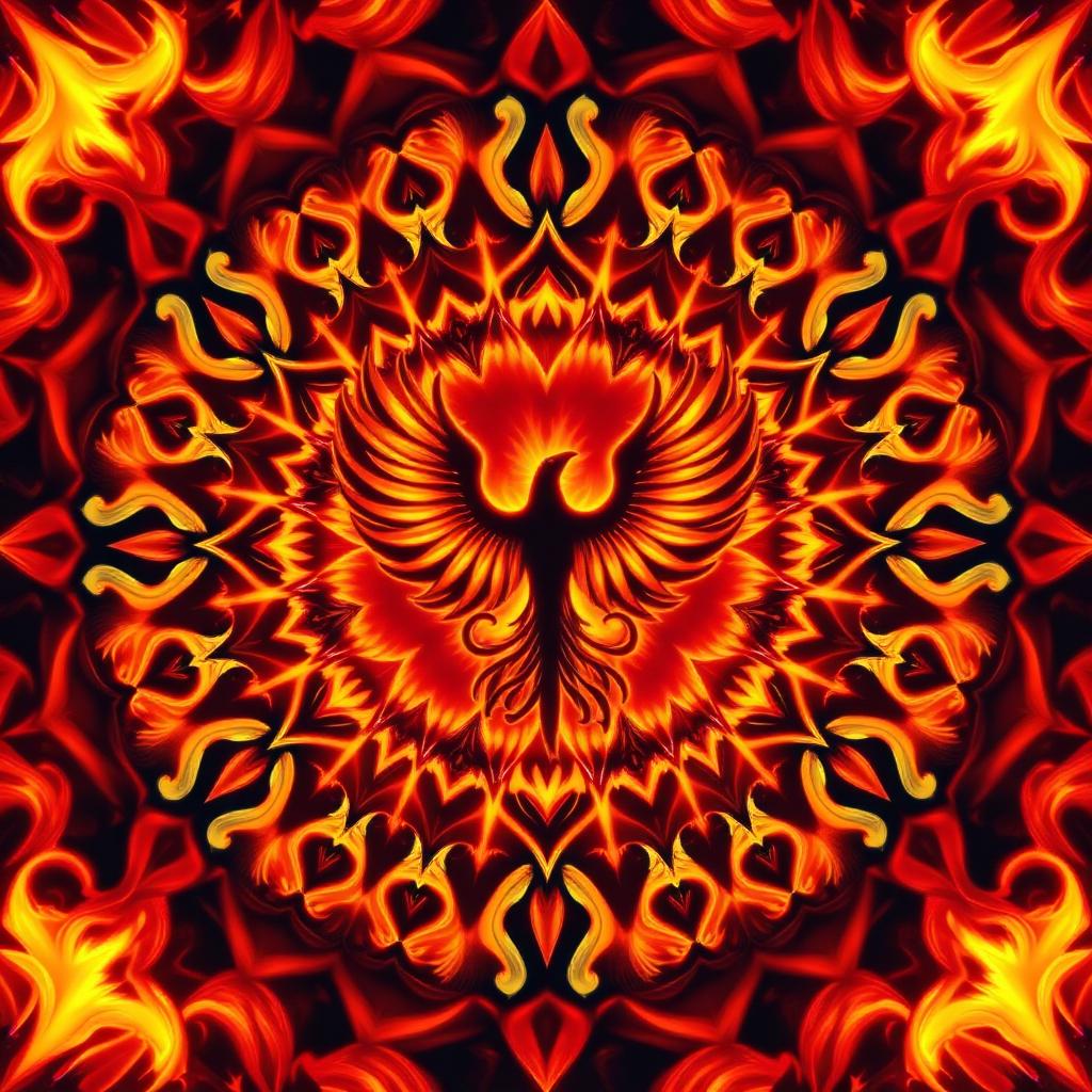 Mandala do Elemento Fogo — Transformação e Paixão — mandala espiritual gratuita para baixar