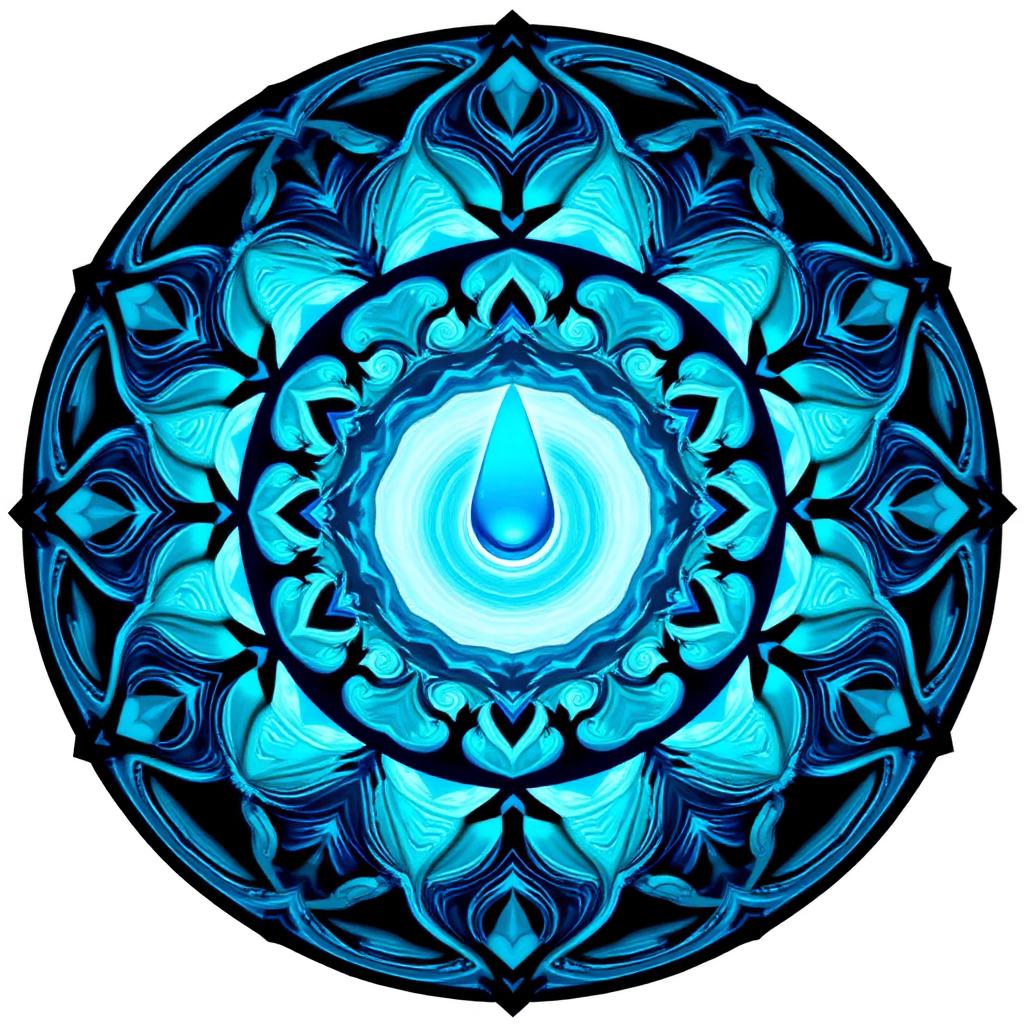 Mandala do Elemento Água — Emoções e Fluidez — mandala espiritual gratuita para baixar