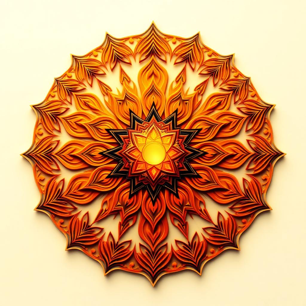 Mandala da Cor Laranja — Criatividade e Alegria de Viver — mandala espiritual gratuita para baixar