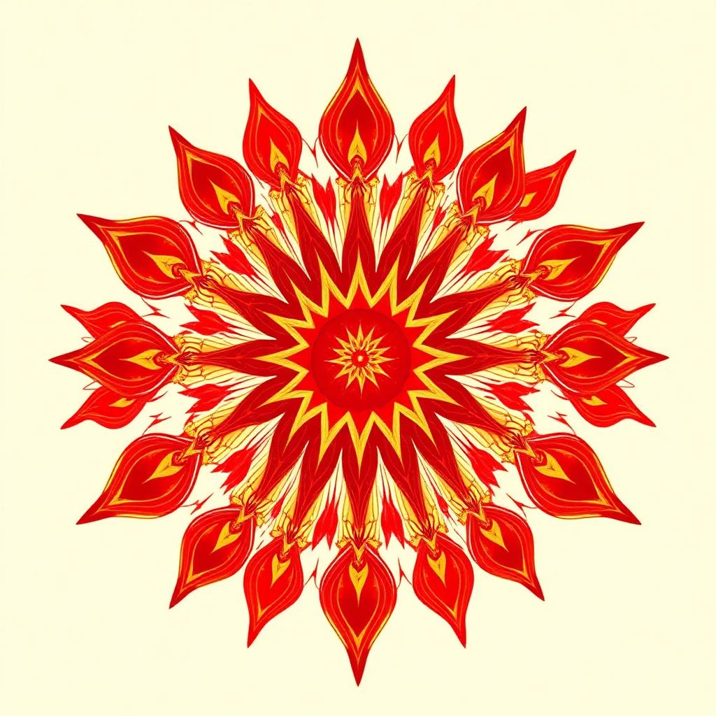 Mandala da Cor Vermelha — Vitalidade e Coragem — mandala espiritual gratuita para baixar