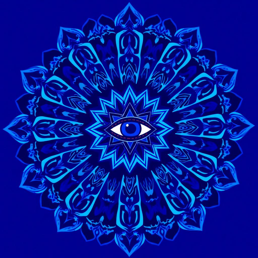 Mandala da Cor Índigo — Intuição e Terceiro Olho — mandala espiritual gratuita para baixar