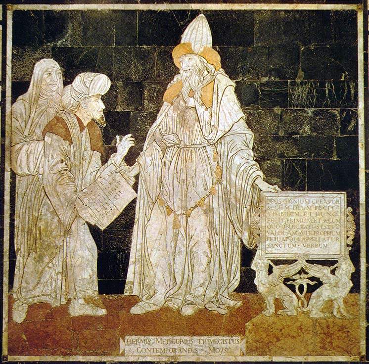 'Hermes Mercurius Trismegistus' — mosaico do piso da Catedral de Siena, Giovanni di Stefano, 1488.